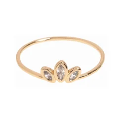 Timi of Sweden: Leah - White Crystal Lotus Ring - Gold (Smykke, Rings)