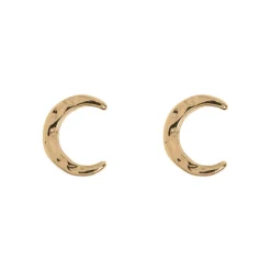 Timi of Sweden: Little Moon Hammered Moon Stud Earrings - Gold (Smykke, Earrings)