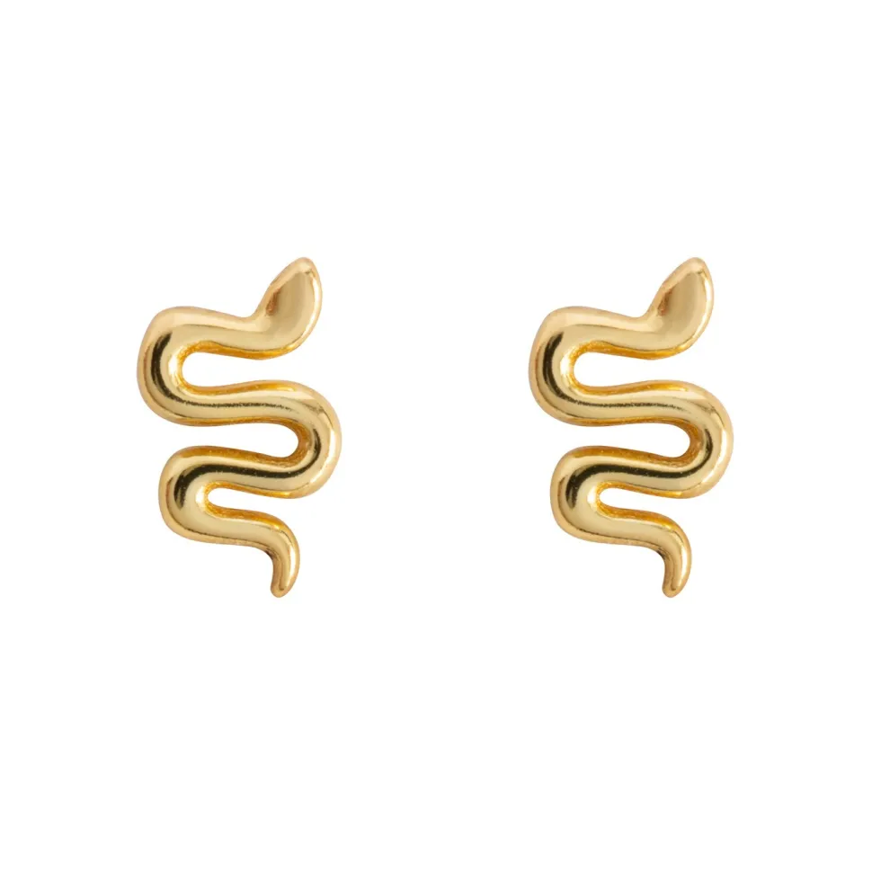 Timi of Sweden: Liza - Mini Snake Stud Earrings - Gold (Smykke, Earrings)