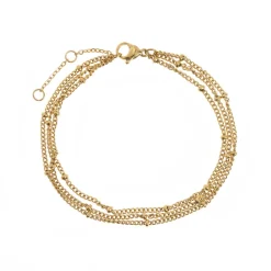 Timi of Sweden: Mika - Triple Chain Bracelet Stainless Steel - Gold (Smykke, Bracelets)