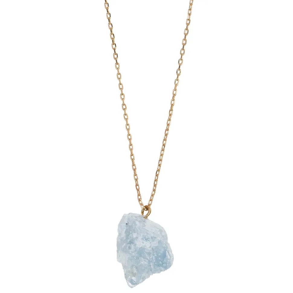 Timi of Sweden: Precious stone Necklace, Gold - Aqua Marine (Smykke, Necklace)