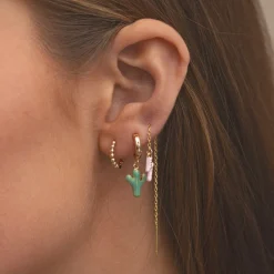 Timi of Sweden: Ruby - Bubbly Huggie Hoop Earrings Gold (Smykke, Earrings)