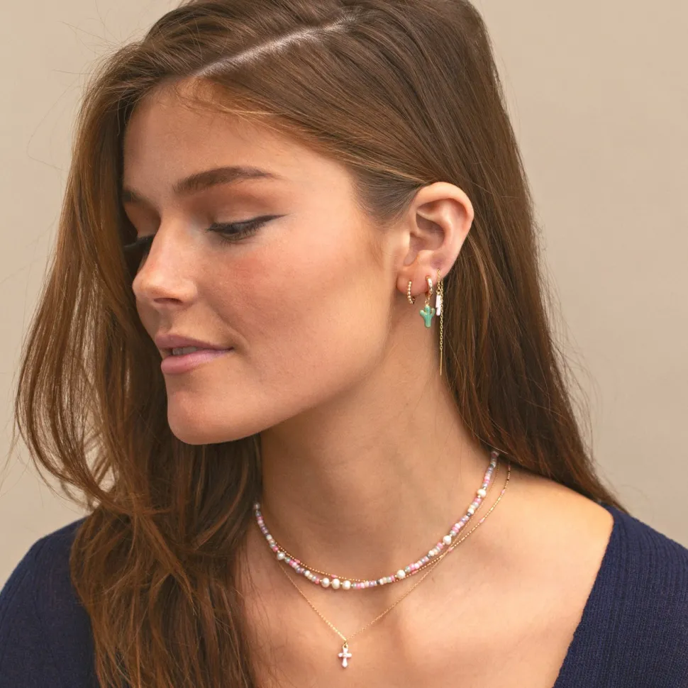 Timi of Sweden: Ruby - Bubbly Huggie Hoop Earrings Gold (Smykke, Earrings)
