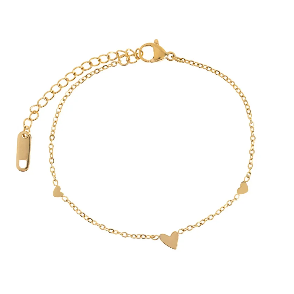 Timi of Sweden: Sarah - 3 Small Hearts Bracelet Stainless Steel (Smykke, Bracelets)