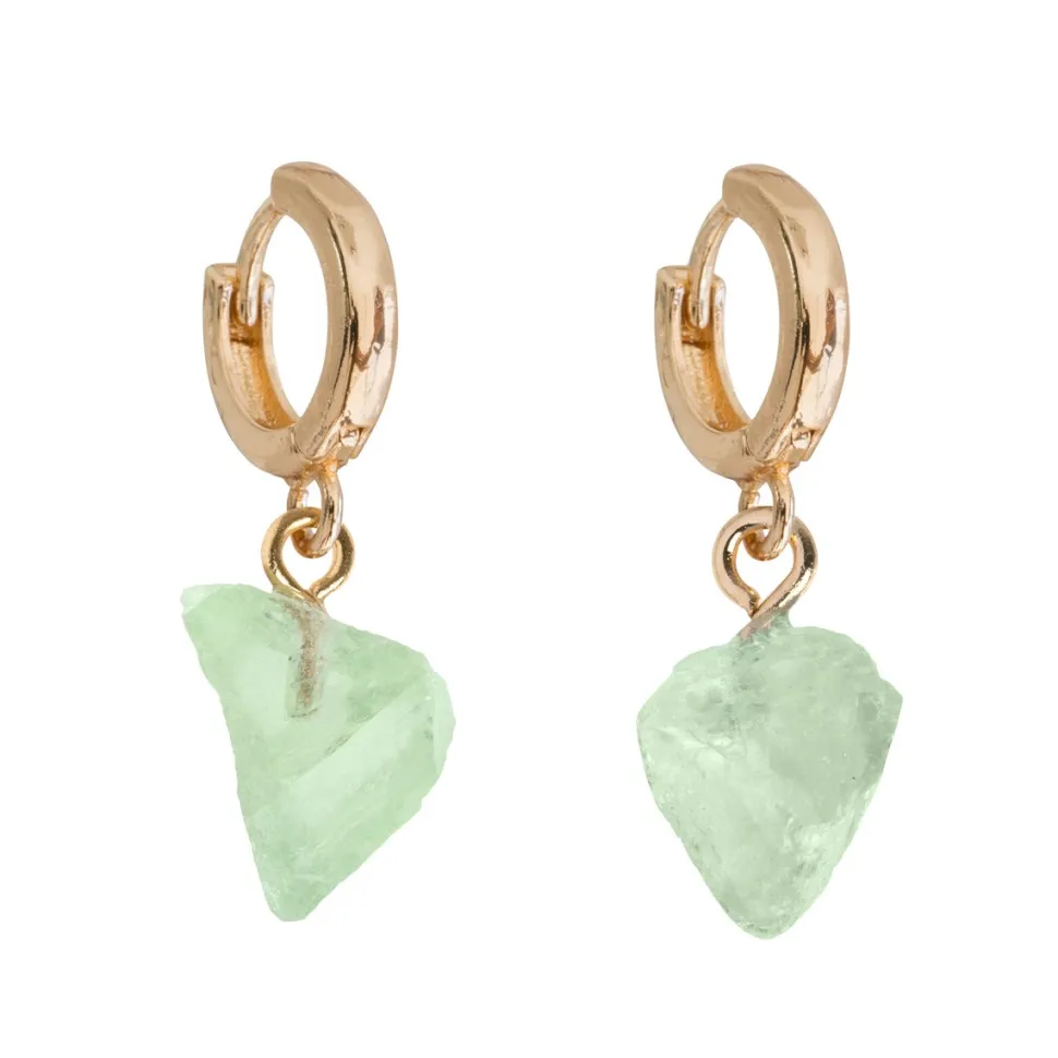 Timi of Sweden: Semi Precious Hoop Earrings - Amazonite (Smykke, Earrings)