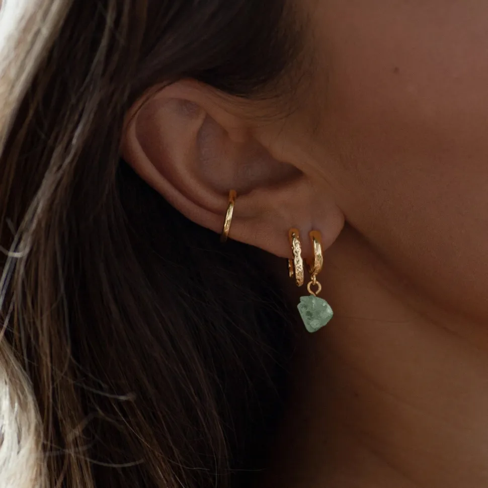Timi of Sweden: Semi Precious Hoop Earrings - Amazonite (Smykke, Earrings)