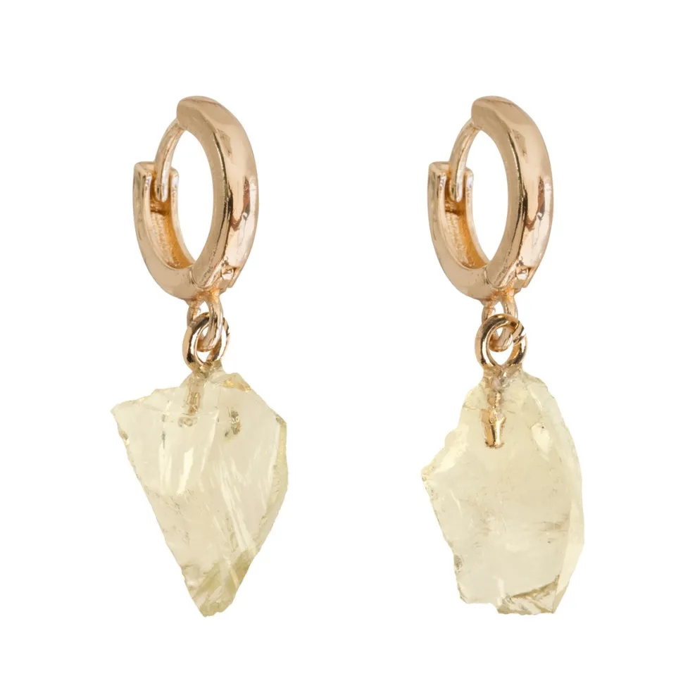 Timi of Sweden: Semi Precious Hoop Earrings - Citrine (Smykke, Earrings)