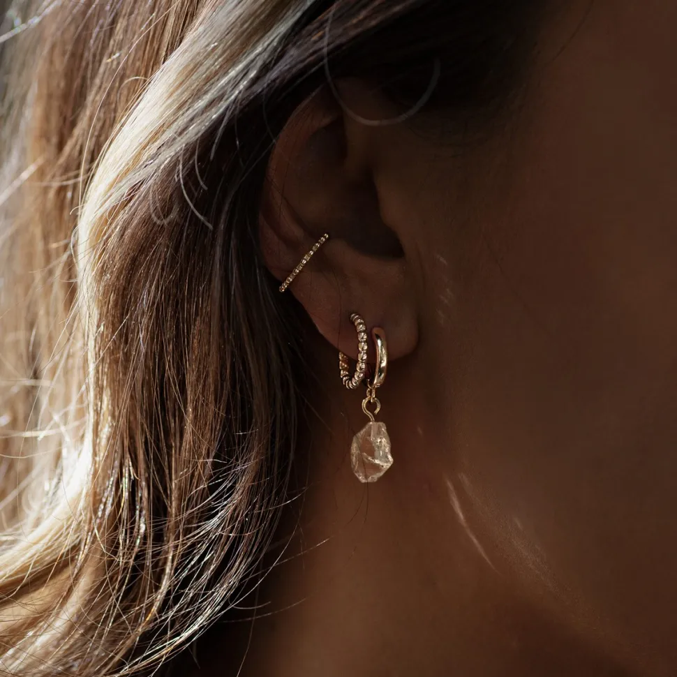 Timi of Sweden: Semi Precious Hoop Earrings - Citrine (Smykke, Earrings)