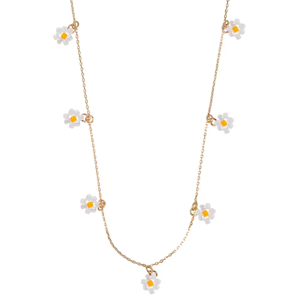 Timi of Sweden: Small Flower Bead Necklace - White (Smykke, Necklace)