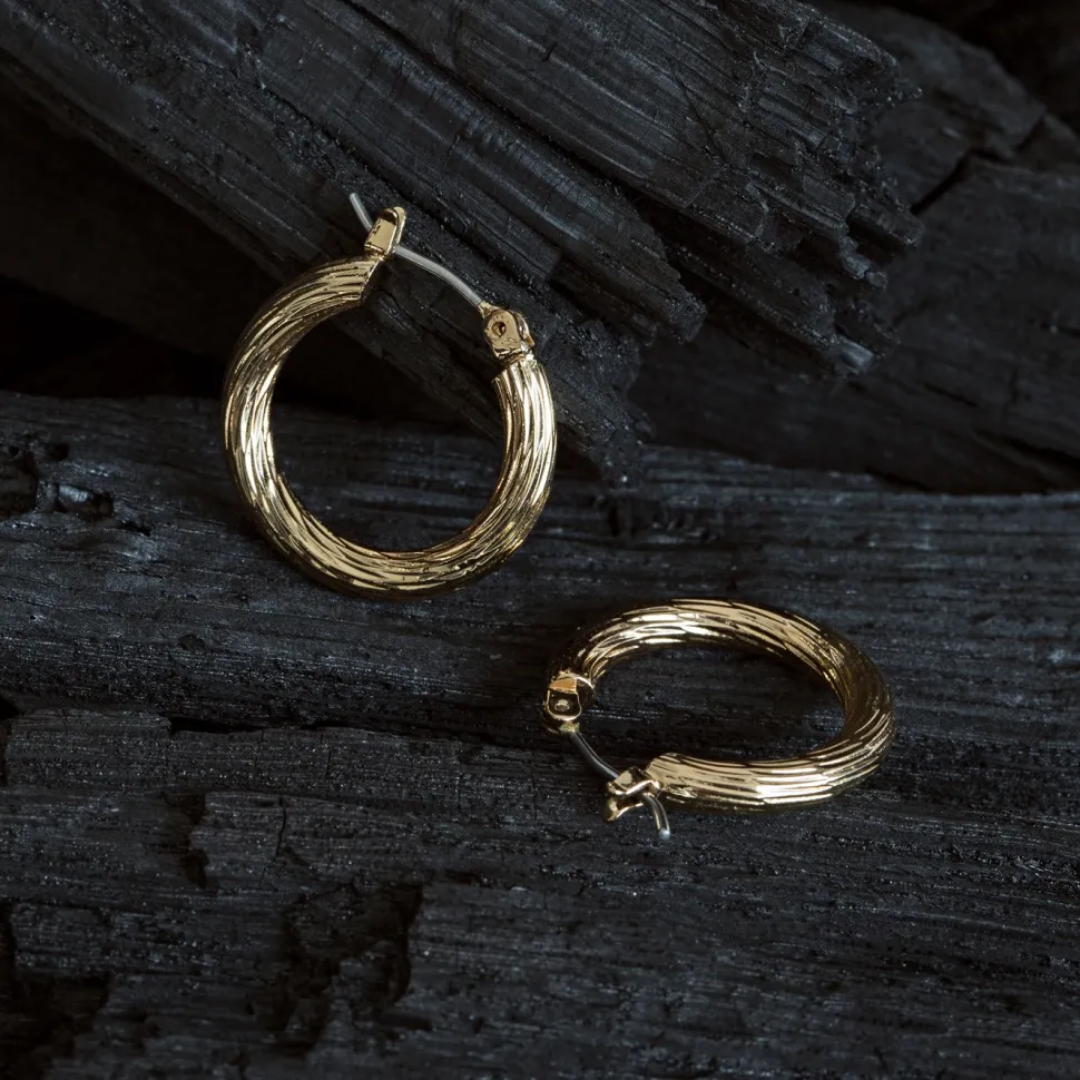 Timi of Sweden: Small Swirly Hoop Earrings - Gold (Smykke, Earrings)