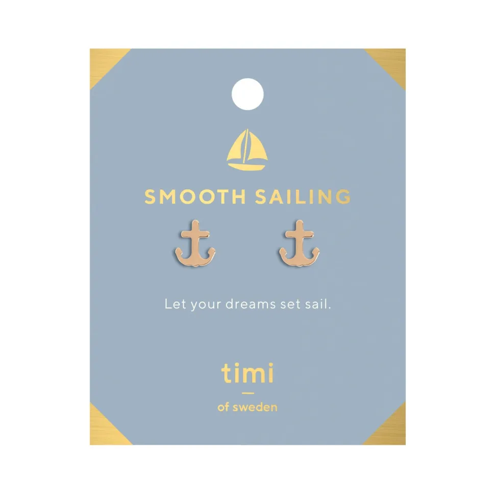 Timi of Sweden: Smooth Sailing Anchor Studs - Gold (Smykke, Earrings)