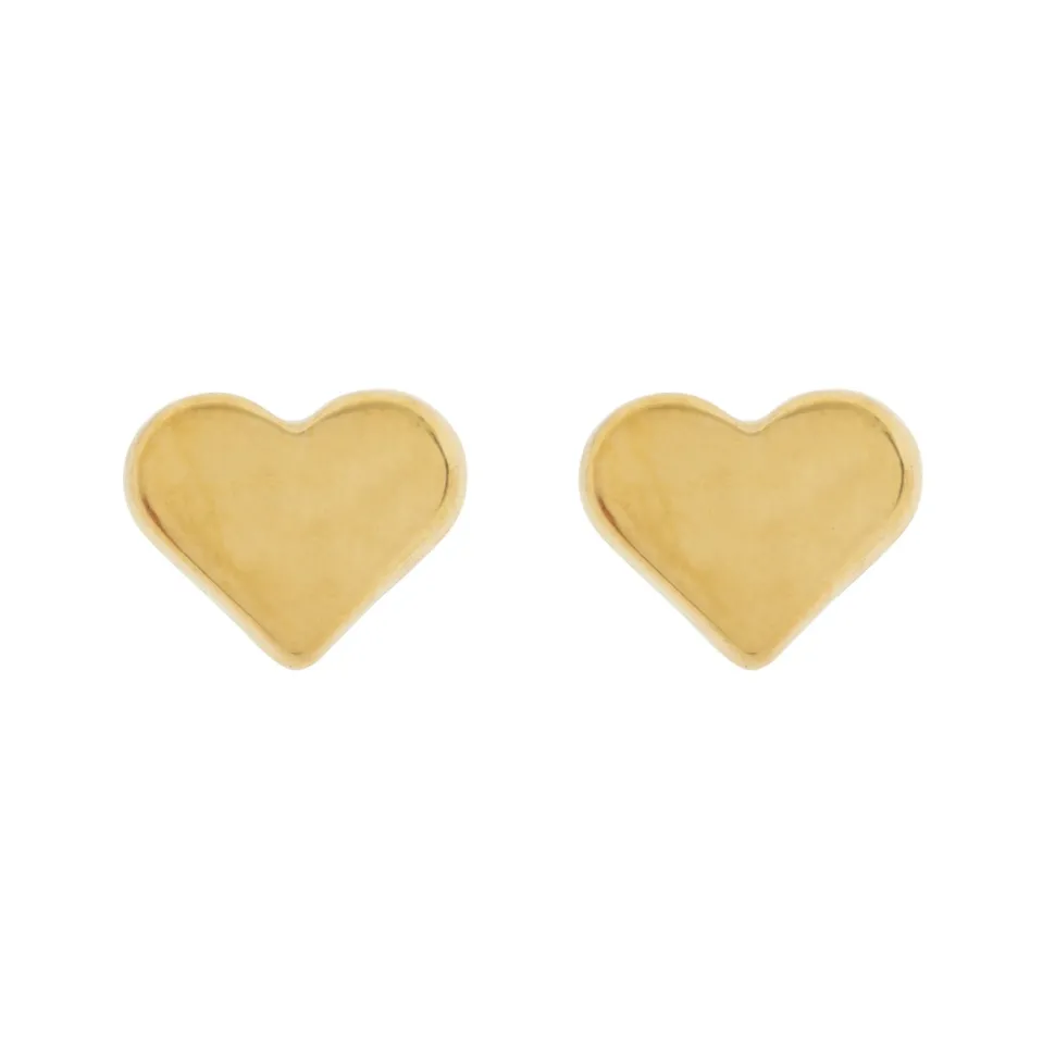 Timi of Sweden: Sophia - Heart Stud Earring Stainless Steel - Gold (Smykke, Earrings)