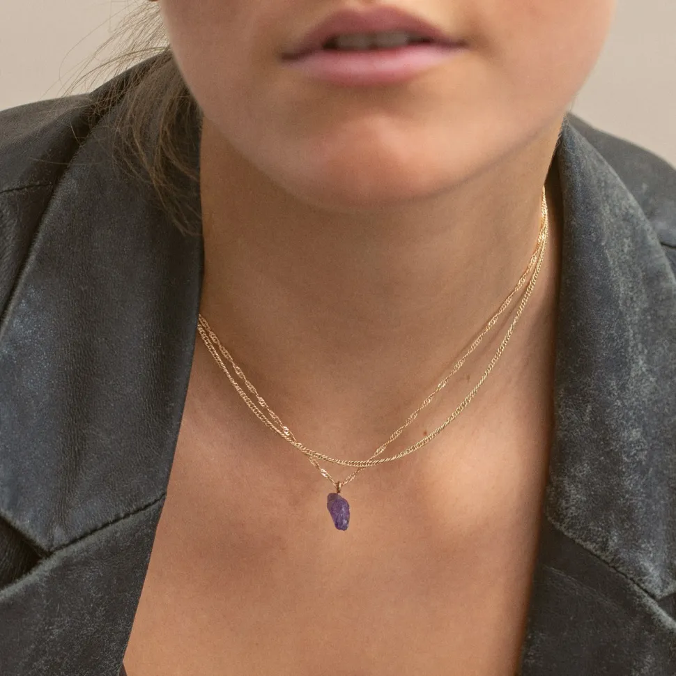 Timi of Sweden: Stay Cool Amethyst Necklace - Gold (Smykke, Necklace)