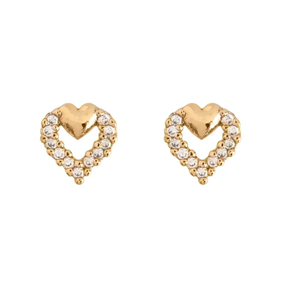 Timi of Sweden: Tiny crystal heart stud (Smykke, Earrings)