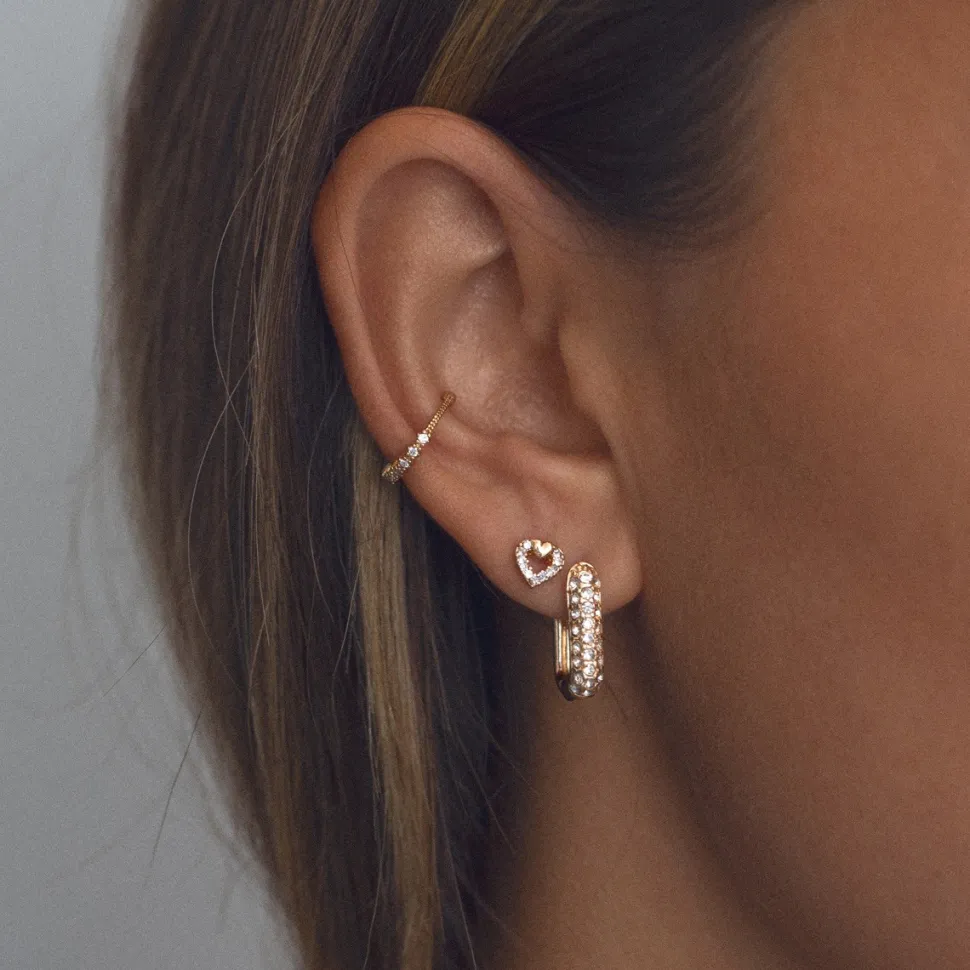Timi of Sweden: Tiny crystal heart stud (Smykke, Earrings)