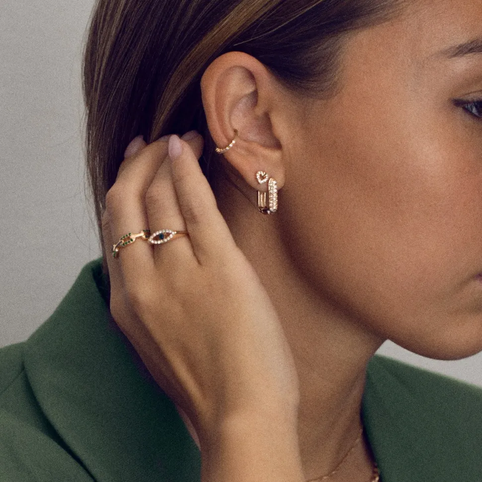 Timi of Sweden: Tiny crystal heart stud (Smykke, Earrings)