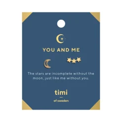 Timi of Sweden: You and Me Moon and 3 Star Earrings - Gold (Smykke, Earrings)