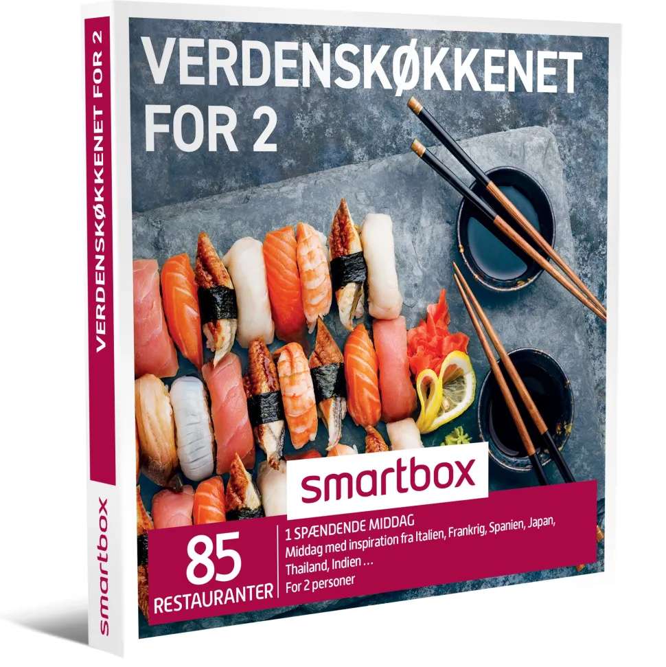 Verdenskøkkenet for 2: 1 middag for 2 personer (Oplevelsesgave, Gavekort)