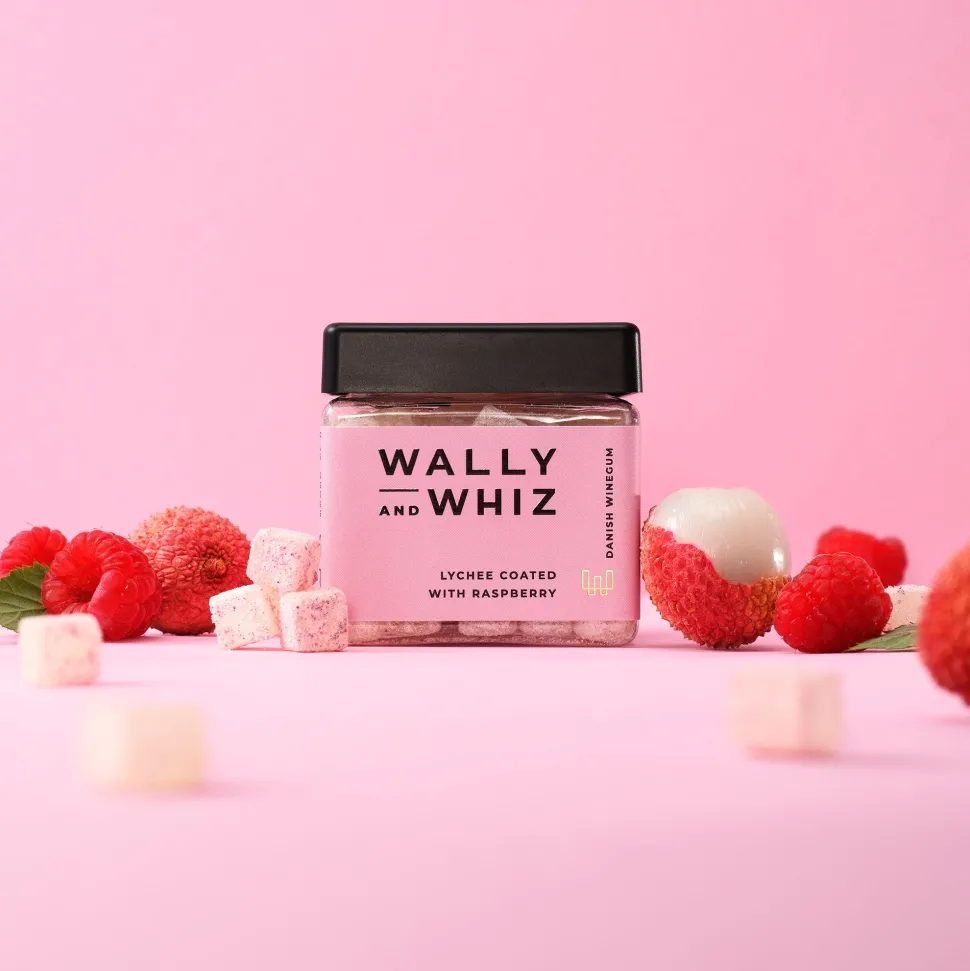 Wally and Whiz – Litchi med hindbær, 140g (Lakrids)