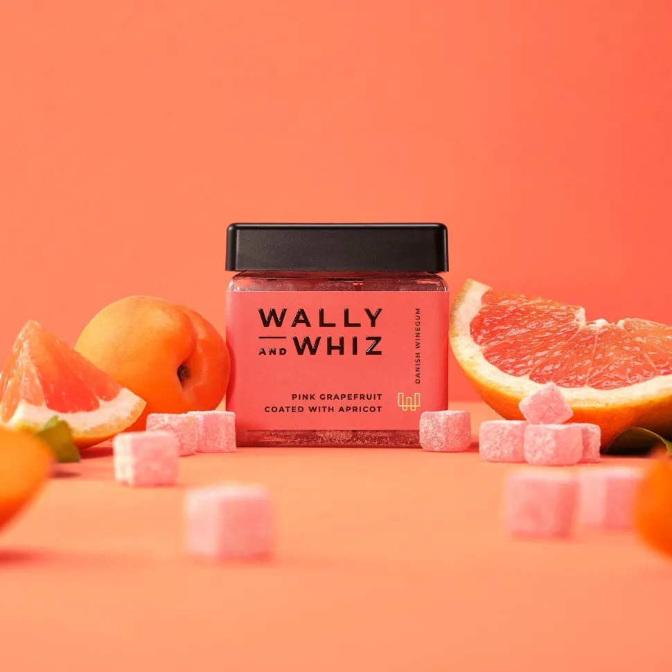 Wally and Whiz – Pink grapefrugt med abrikos, 140g (Vingummi)