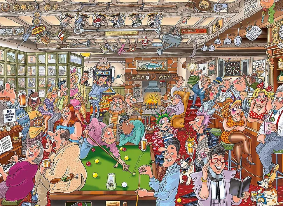 Wasgij Puslespil The Puzzlers Arms - 1000 Brikker (Spil)