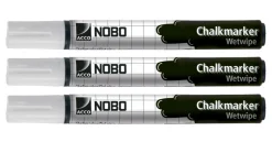 WB Marker Charlkmarker t/glastavle rund hvid (3) (Kontorartikler)